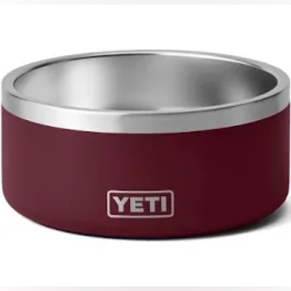 YETI Boomer 4 Cups Wild Vine Burgundy Stainless Steel Dog Pet Bowls Set 2 READ - Picture 2 of 12